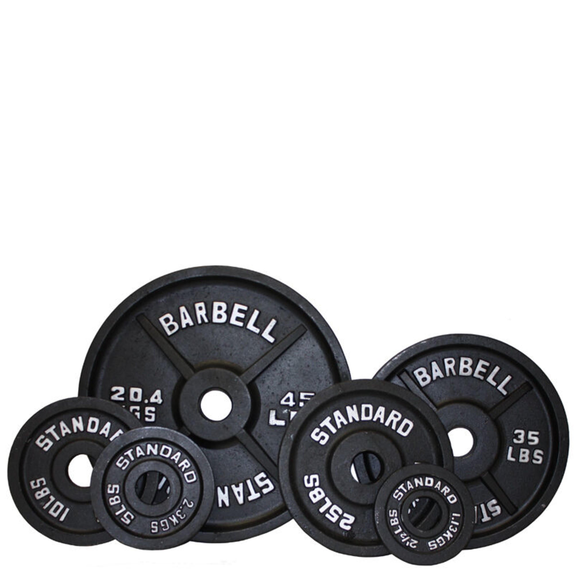 Olympic Weight Plate Set - 455 lbs Black Cast Iron Plates for Strength Training & Home Gym Workouts | Perfect for Powerlifting, CrossFit & Bodybuilding