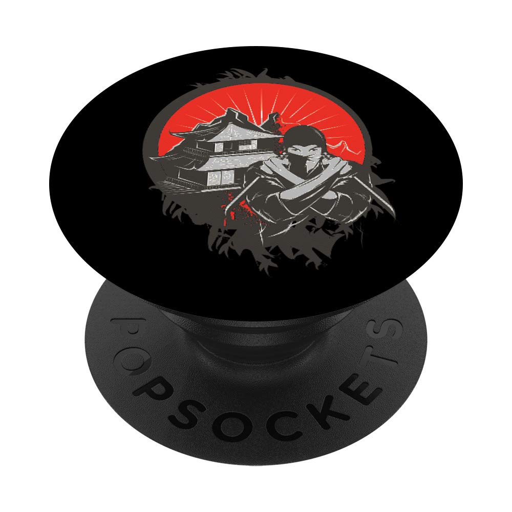 Ninja Secret Assassin - Ancient Asian Legend Graphic Art PopSockets Phone Grip & Stand for iPhone, Samsung, Tablets - Perfect for Gaming, Work & Travel