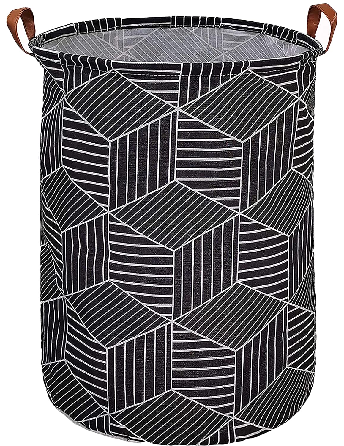 Extra Large Foldable Laundry Basket - Waterproof Collapsible Clothes Hamper for Baby, Kids & Teens - Perfect for Dirty Clothes, Toys & Storage - Ideal for Nursery, Dorm Room & Laundry Room (Black Diamond)