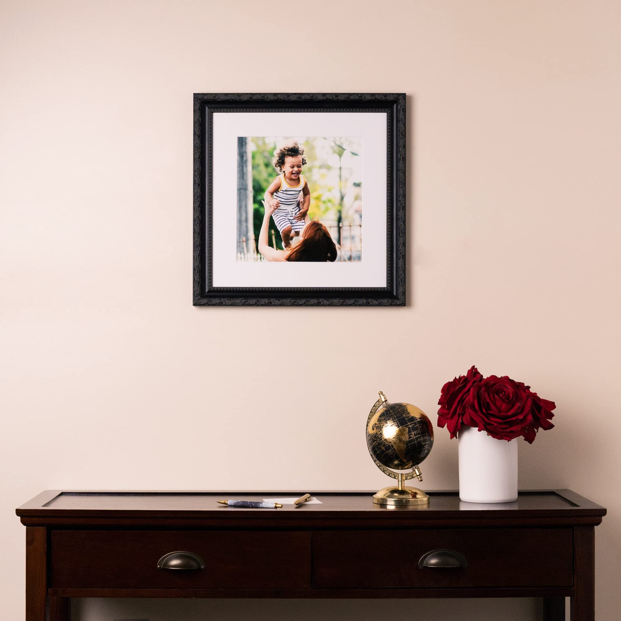 ArtToFrames 14x23 Black Picture Frame with Engraved Edges - 1.5
