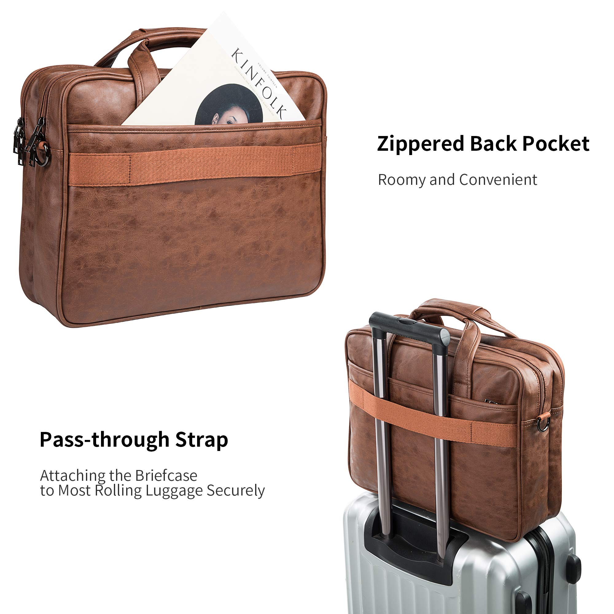 Premium Leather Men's Business Briefcase - Handmade Messenger Bag for Laptop & Travel | Professional Office Work, Business Trips & Daily Commute