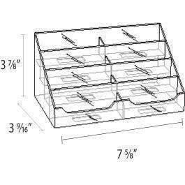 Clear Acrylic Horizontal 8-Tier Business Card Holder for Desk - 3.5x2 Inch Plastic Countertop Organizer - Desktop Multi Card Display Stand (Pack of 40) - Perfect for Offices, Reception Areas, and Trade Shows