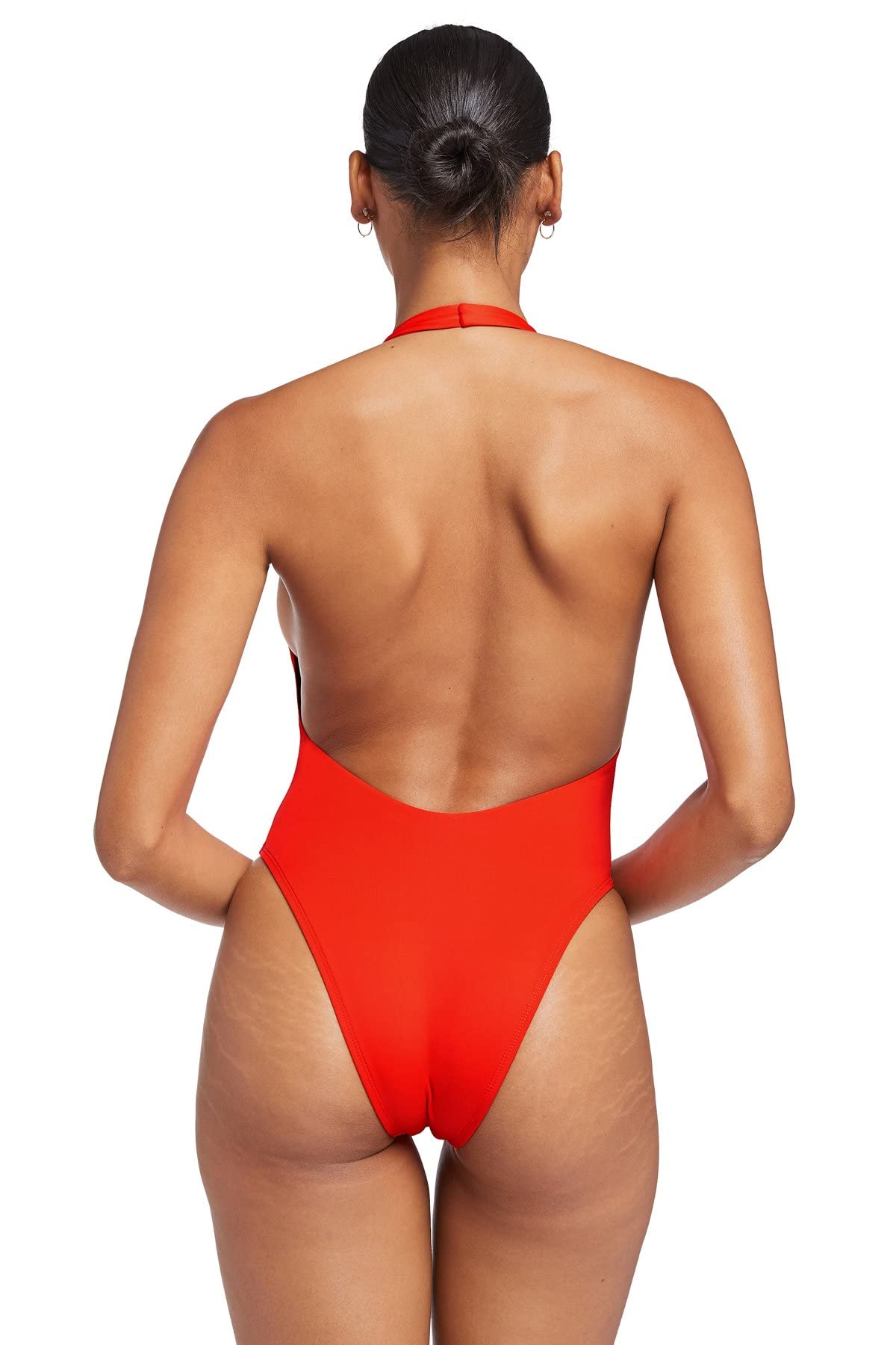 Vitamin A Women's Alia One-Piece Swimsuit - Poppy Ecolux MD (US Size 8) | Flattering One-Piece Bathing Suit for Beach, Pool & Vacation