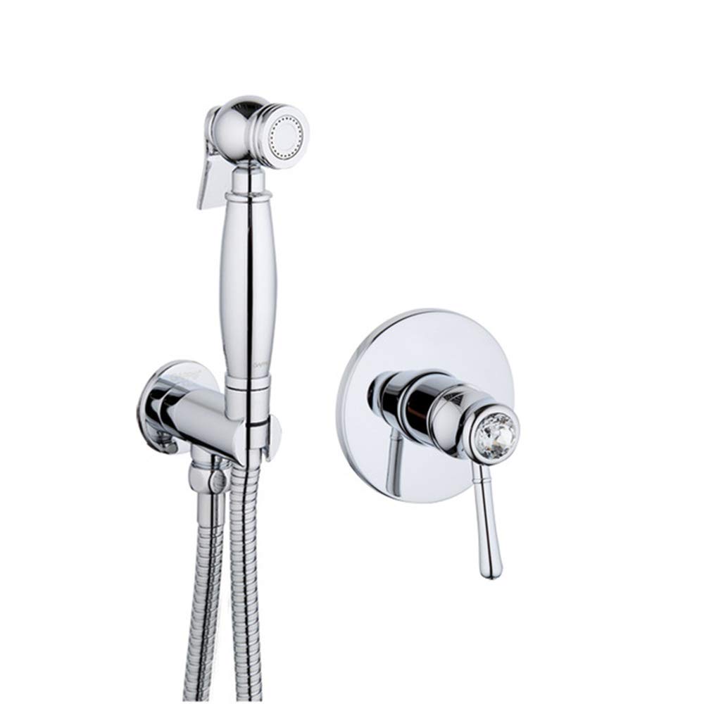 Premium Brass Handheld Toilet Sprayer with Hot & Cold Water - Chrome Bathroom Bidet Sprayer for Feminine Hygiene, Baby Cloth Diaper Cleaning & Plant Watering - Perfect for Home, Nursery & Garden Use