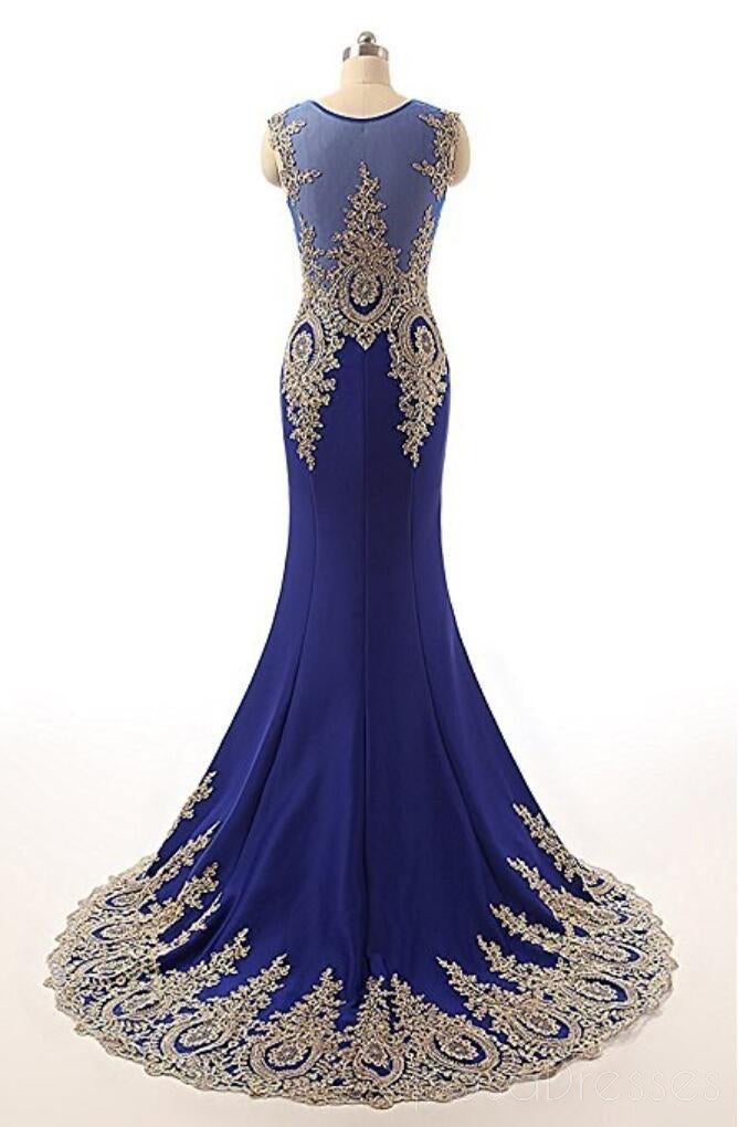 Elegant Blue Lace See-Through Mermaid Evening Gown for Prom & Formal Events - Perfect for Homecoming, Pageants & Special Occasions