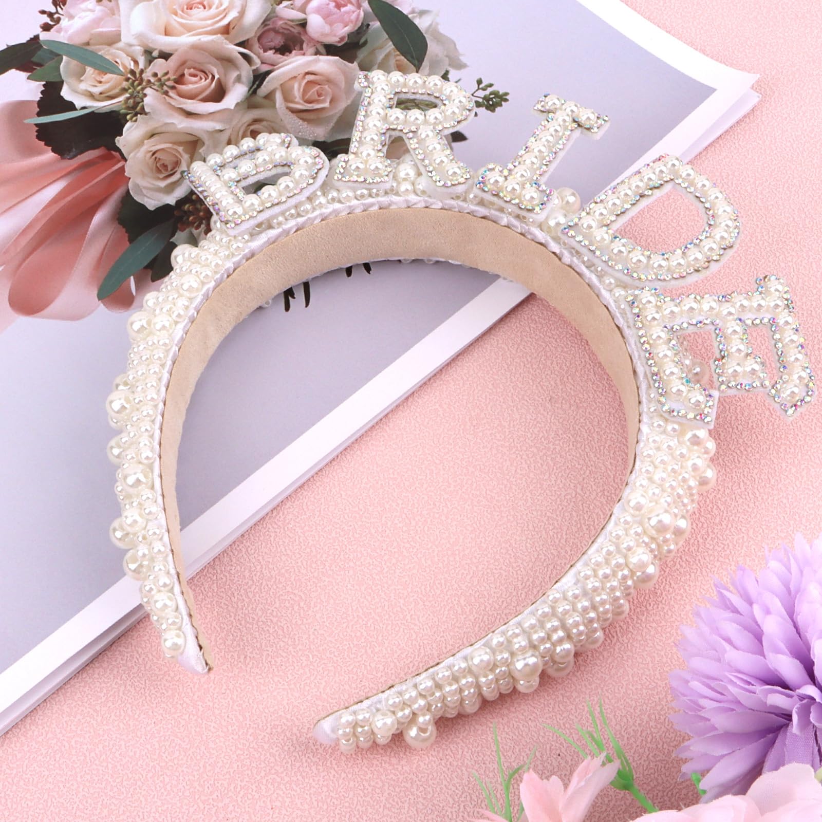 Casoty Pearl Bride Headband - Elegant Women's Hair Accessory for Wedding, Bridal Shower & Engagement Parties - One Size Fits All - Perfect Gift for Brides & Bridesmaids (Great for Photo Shoots, Ceremonies & Special Occasions)