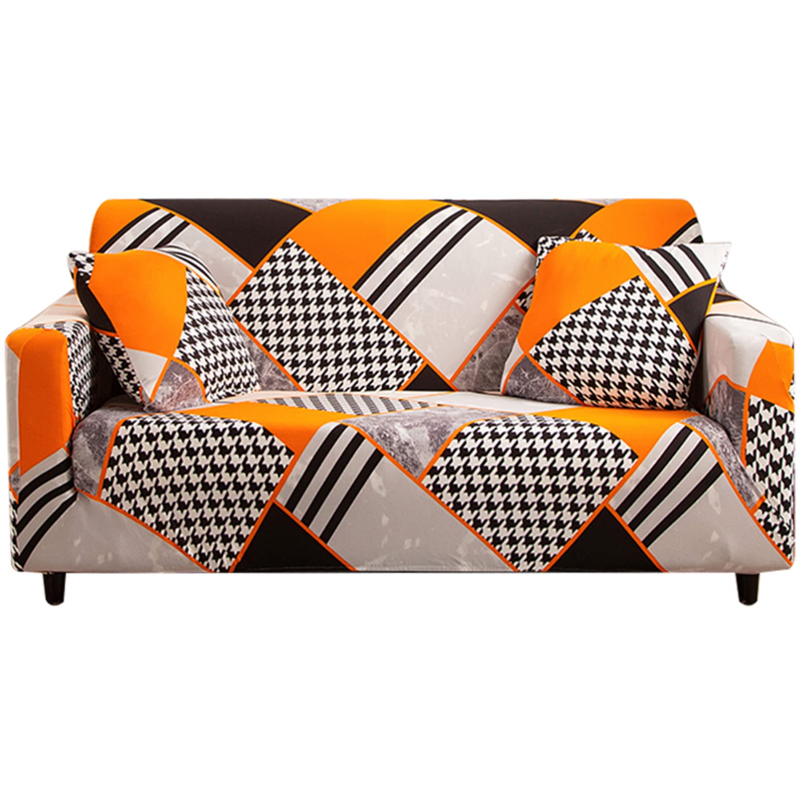 Stretch Sofa Slipcover 3-Seat Printed Couch Cover - Elastic Universal Furniture Protector for Living Room, Non-Slip Sofa Cover with Pillow Case (Large, Floral Pattern) - Perfect for Home Decor, Pet Protection & Spill Prevention