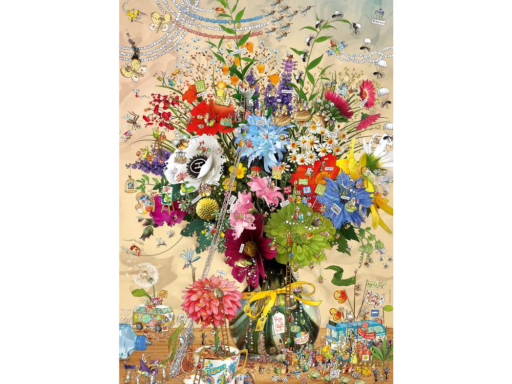 Heye 1000-Piece Triangle Jigsaw Puzzle - Flowers Life - Challenging Adult Puzzle for Relaxation & Home Decor
