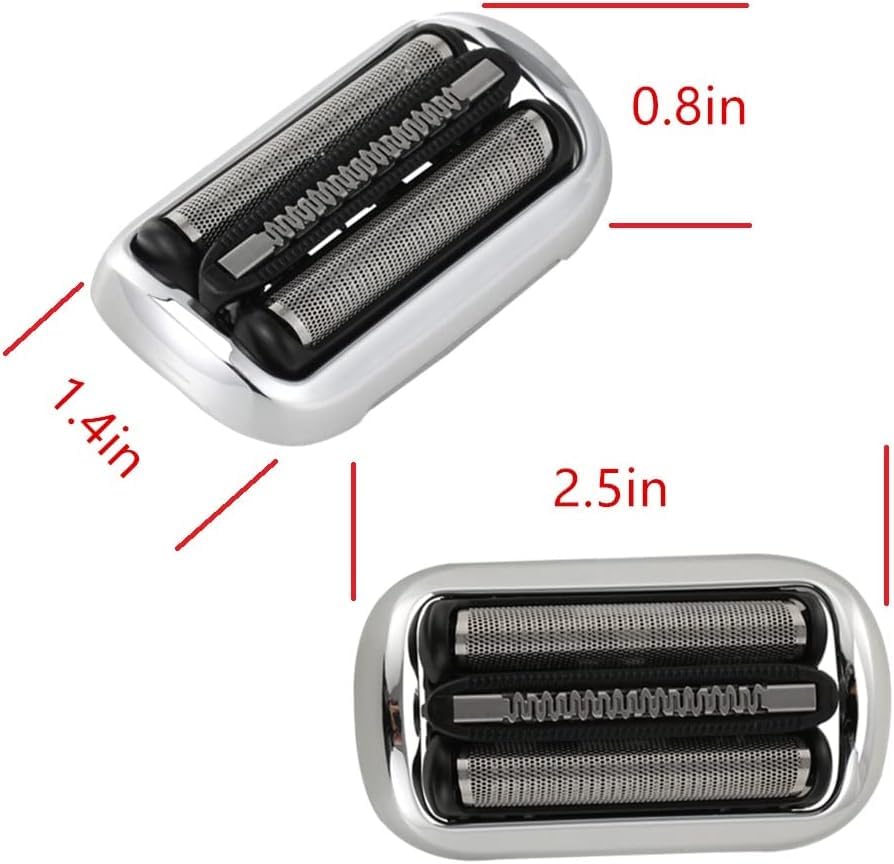 Braun Series 7 Replacement Razor Blades - Compatible with 73S & New Generation Electric Shavers - Silver Shaver Head - Perfect for Home & Travel Grooming