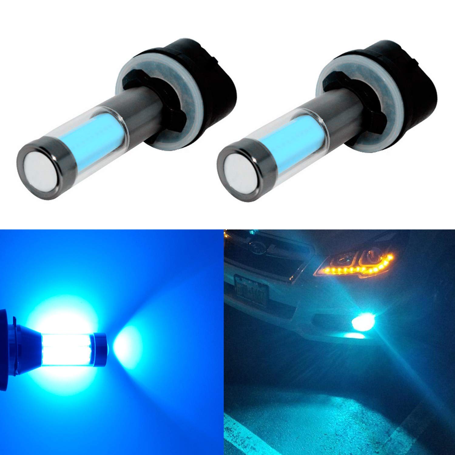 Alla Lighting Xtreme Super Bright LED 899 880 Fog Light Bulbs - High Power COB Universal 892 880 LED Bulb Replacement - 8000K Ice Blue for Trucks, SUVs, and Off-Road Vehicles