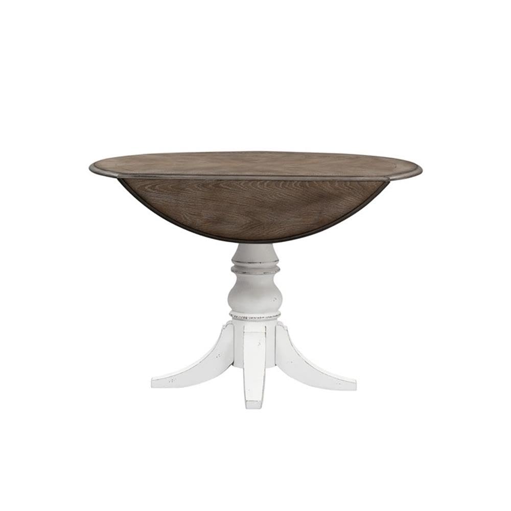 Liberty Furniture Magnolia Manor Drop Leaf Kitchen Dining Table - Antique White Finish - Perfect for Small Spaces, Breakfast Nooks & Cozy Dining Areas