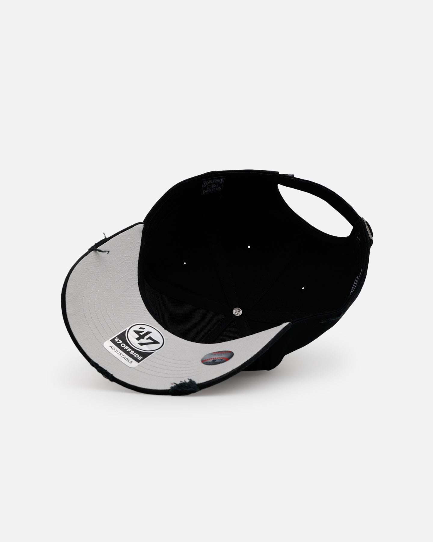 47 Brand Houston Astros 'Destruct Gothic Visor' 47 Offside Strapback Black Adjustable Baseball Cap for Men & Women - Perfect for Baseball Games, Outdoor Sports & Streetwear Fashion