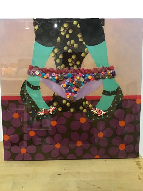 Nina Surel Signed Collage Art on Wood - 24