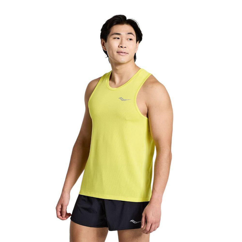 Men's Saucony Stopwatch Performance Running Singlet - Lightweight & Breathable for Marathon Training & Track Racing