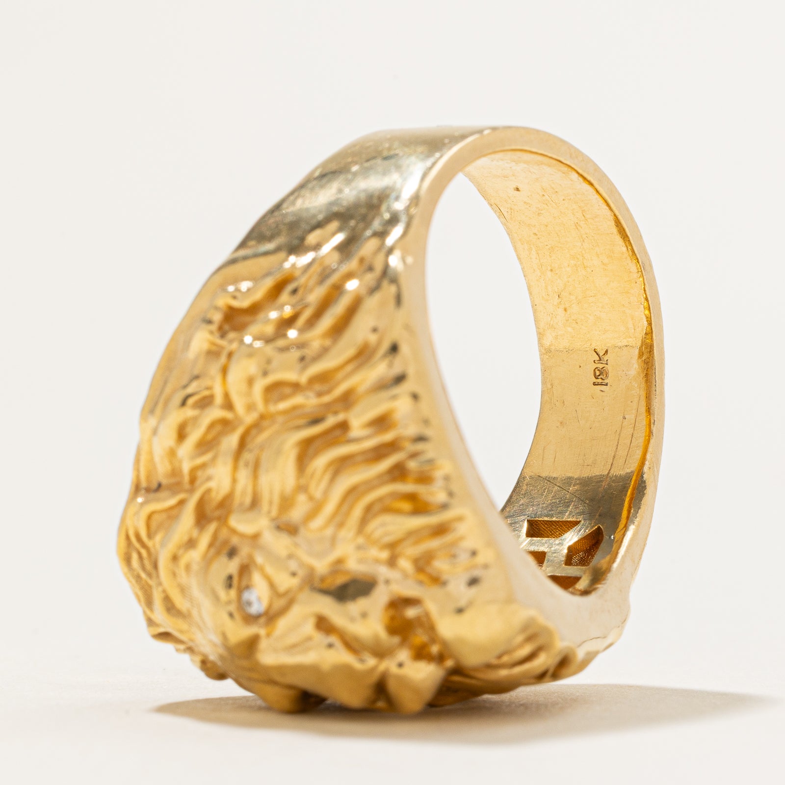 0.01ctw Diamond Lion Head Ring for Men - Size 11 | Elegant & Durable Jewelry for Gifts, Weddings & Special Occasions