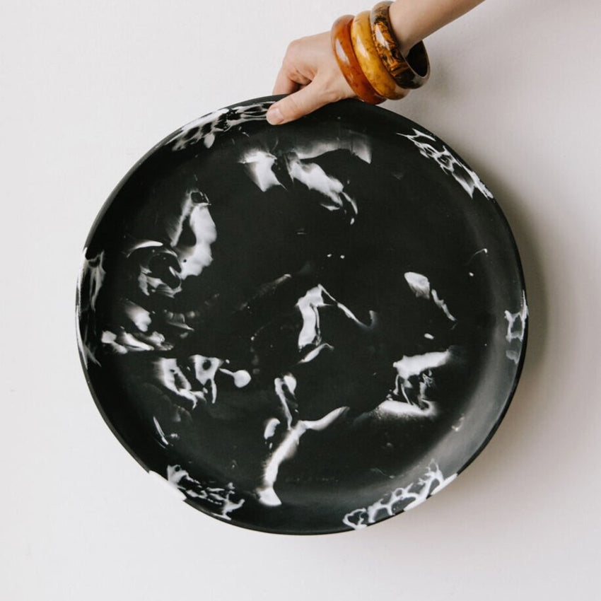 Monica Calderon Studio Round Resin Tray - Handmade Decorative Serving Tray for Home Decor, Jewelry Display & Bathroom Organization | CDMX Design