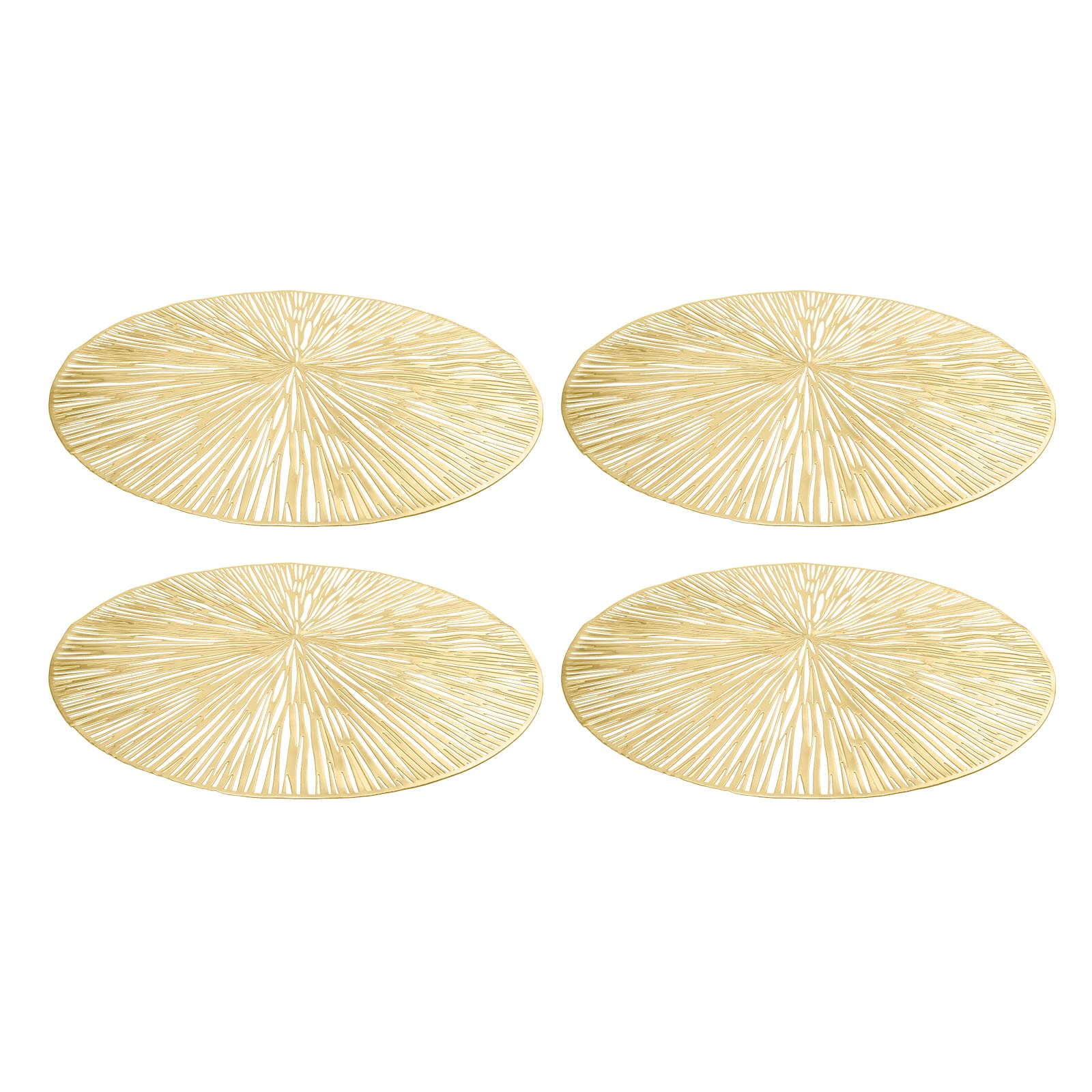 DOITOOL 4-Pack Round Woven Placemats - Vintage Hollow Table Mats for Dining Decor, Kitchen Table Setting, Party Dinner & Home Decoration Accessories