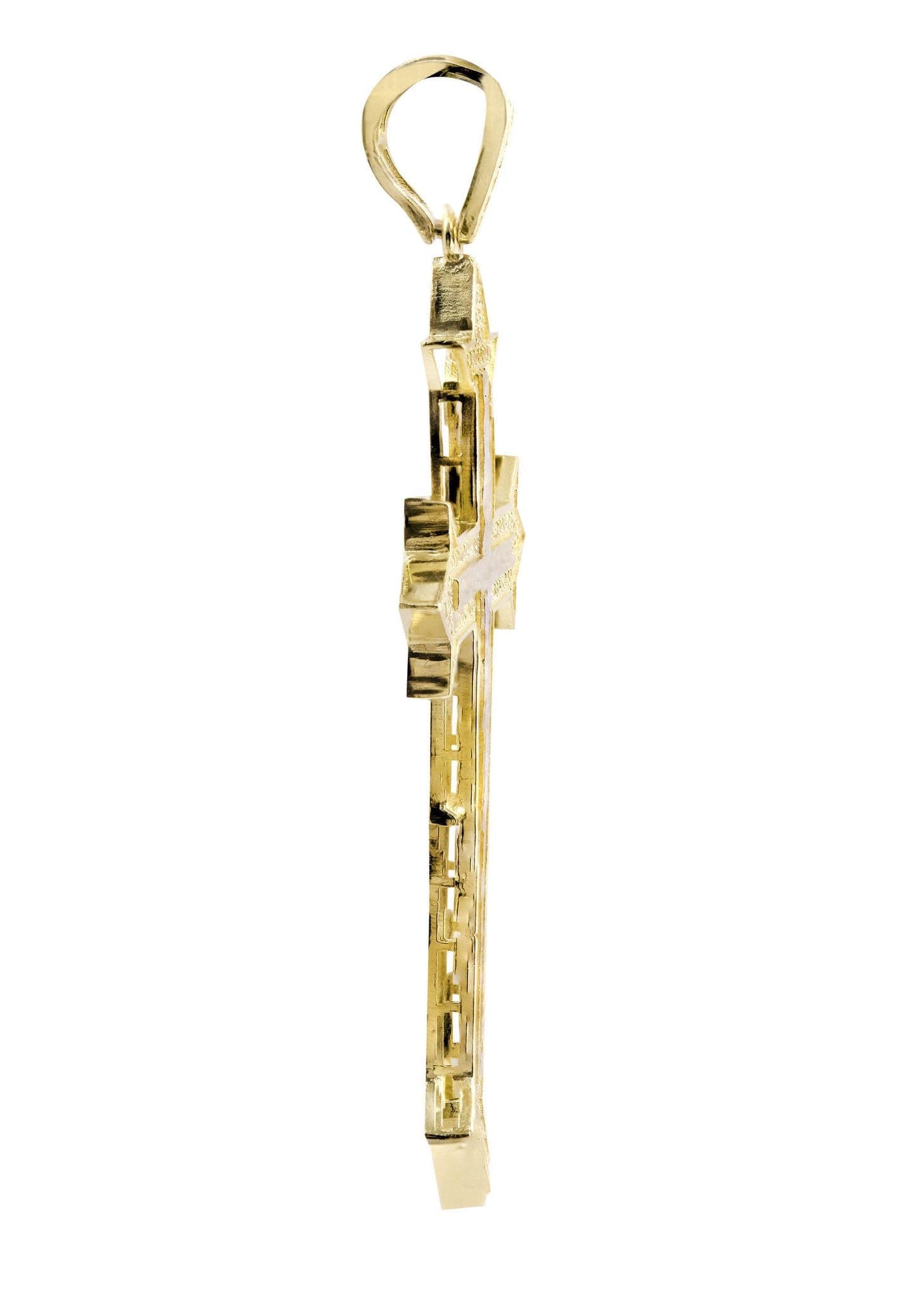 10K Gold Cross Pendant Necklace for Women - 7.6 Grams Religious Jewelry Gift for Baptism, First Communion & Everyday Wear
