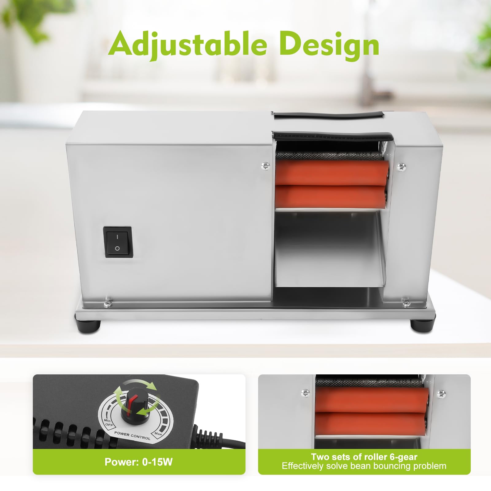 Electric Pea Bean Sheller Machine 110V 20W - Semi-Automatic Commercial Bean Peeler for Peas, Soybeans, Edamame & Legumes - Perfect for Farmers Markets, Home Kitchen & Food Processing Businesses