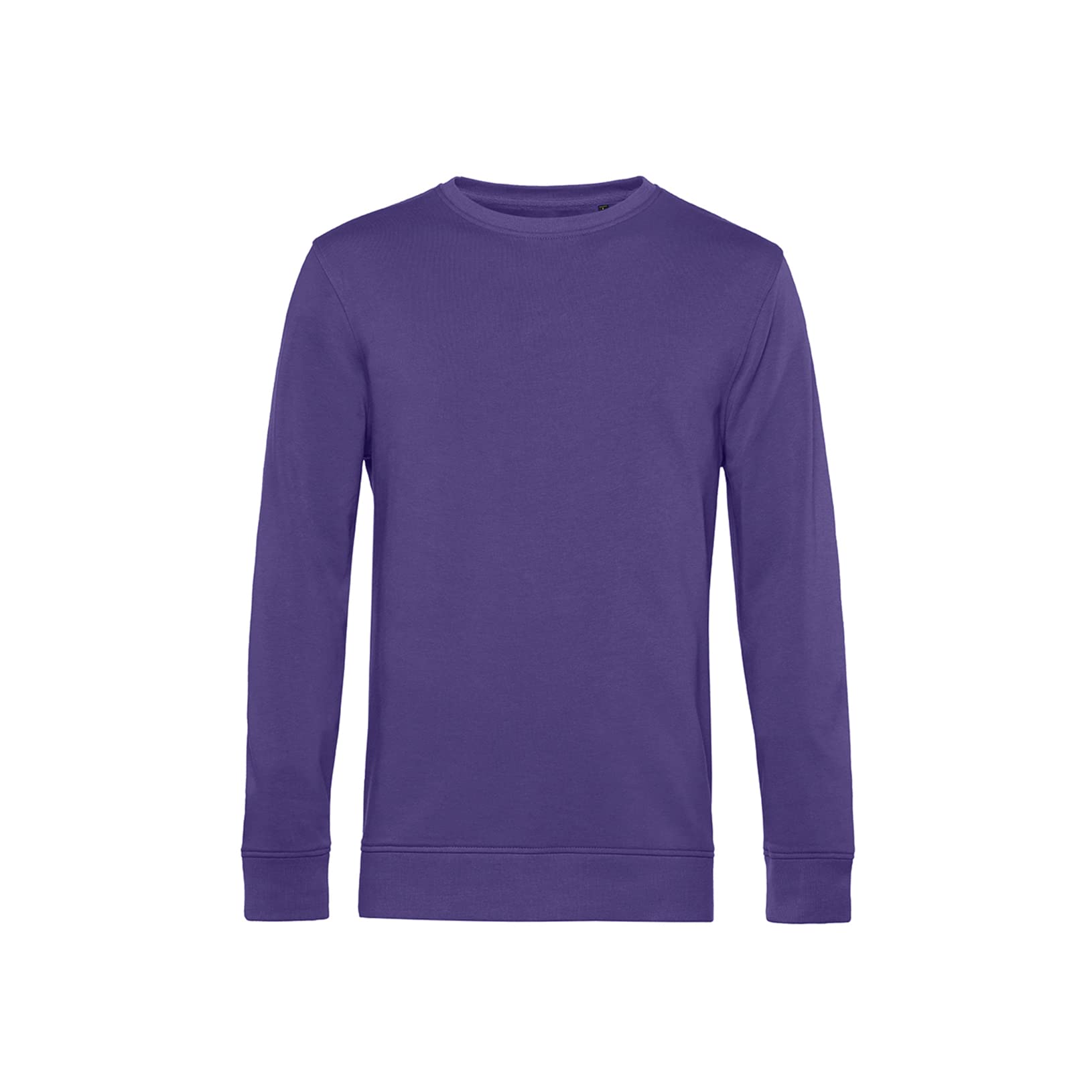 Organic Cotton Crew Neck Sweatshirt for Men - Comfortable Casual Pullover (Large, Radiant Purple) | Perfect for Gym, Lounge & Everyday Wear