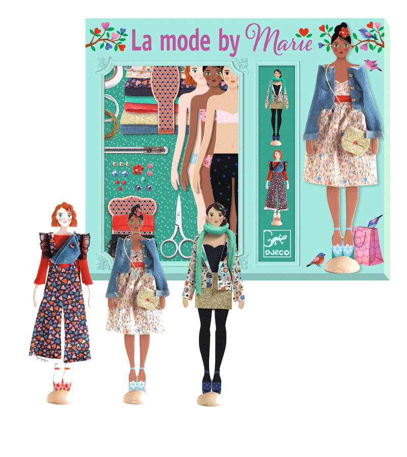 La Mode by Marie Art Set by Djeco - Fashion Design Kit for Kids, Creative Drawing & Styling Activity, Perfect for Birthday Gifts & Arts and Crafts Playtime