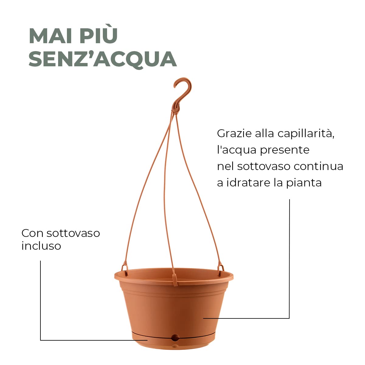 29cm Air Plant Flower Box in Terracotta - Hanging or Tabletop Decor for Home, Office & Wedding Centerpieces