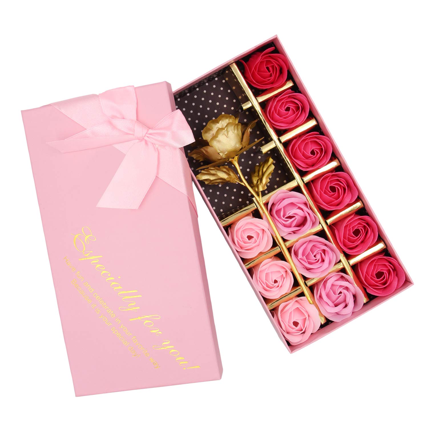 Floral Scented Rose Petal Bath Soap Set with Plant Essential Oils - 12 Pink Handmade Soap Bars for Women, Girls & Mom - Perfect Gift for Birthday, Valentine's Day & Christmas - Relaxing Bath & Spa Self-Care