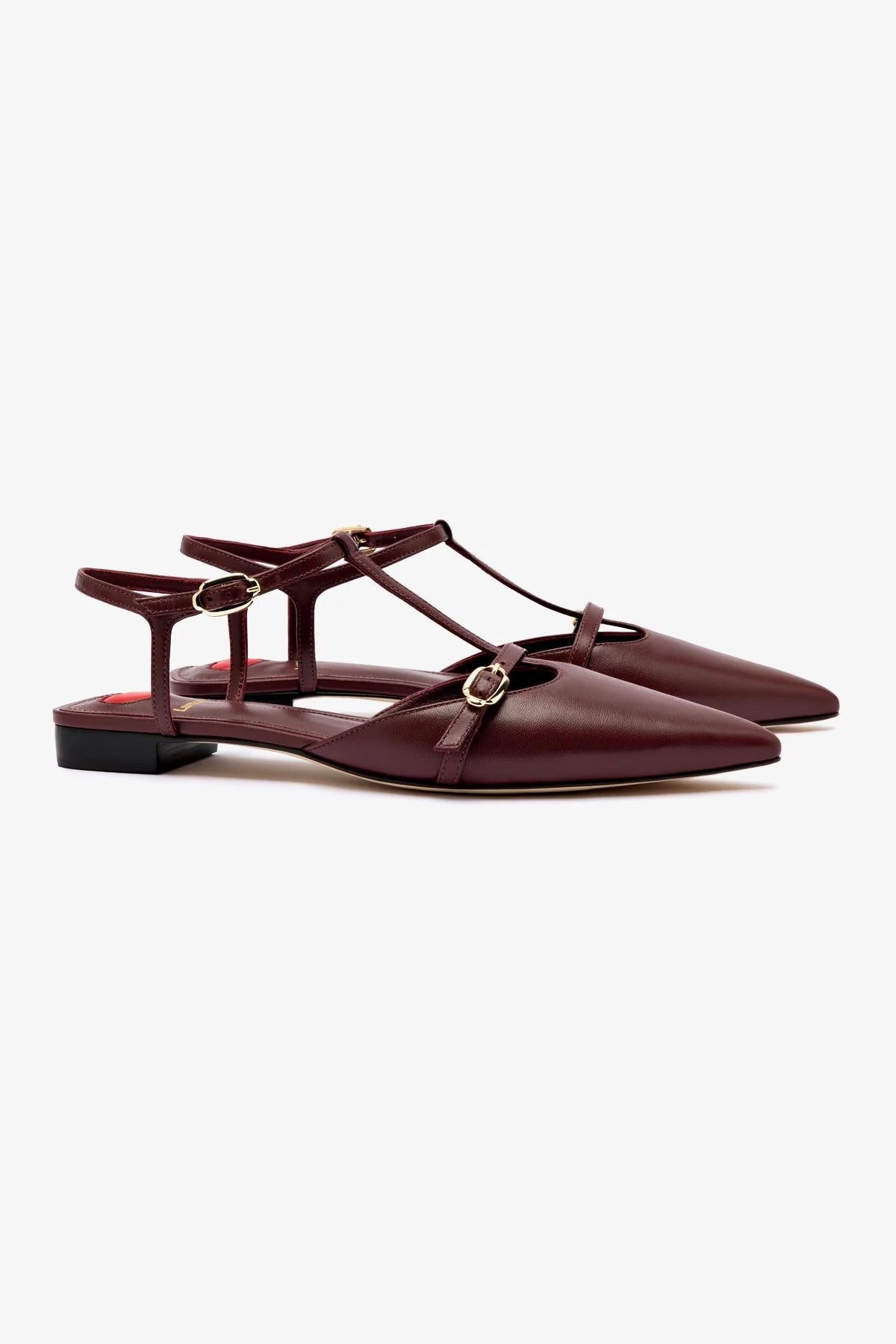Grace Flat Shoes in Burgundy Leather - Comfortable & Stylish Women's Loafers for Work, Office & Casual Wear