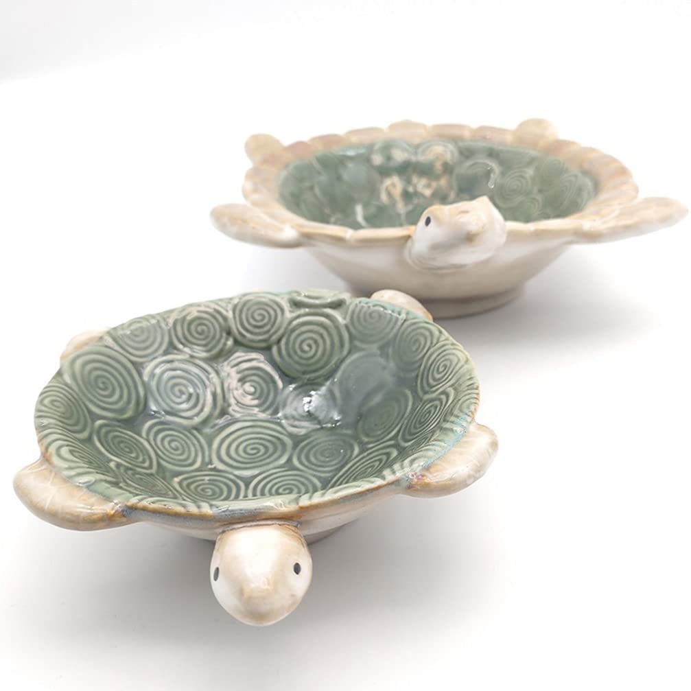 Ceramic Jewelry Dish Tray - Turtle Shaped Key Holder & Vanity Organizer | Decorative Ring Bowl, Key Bowl & Trinket Tray for Home Decor | Perfect for Jewelry Storage, Key Organization & Bathroom Vanity
