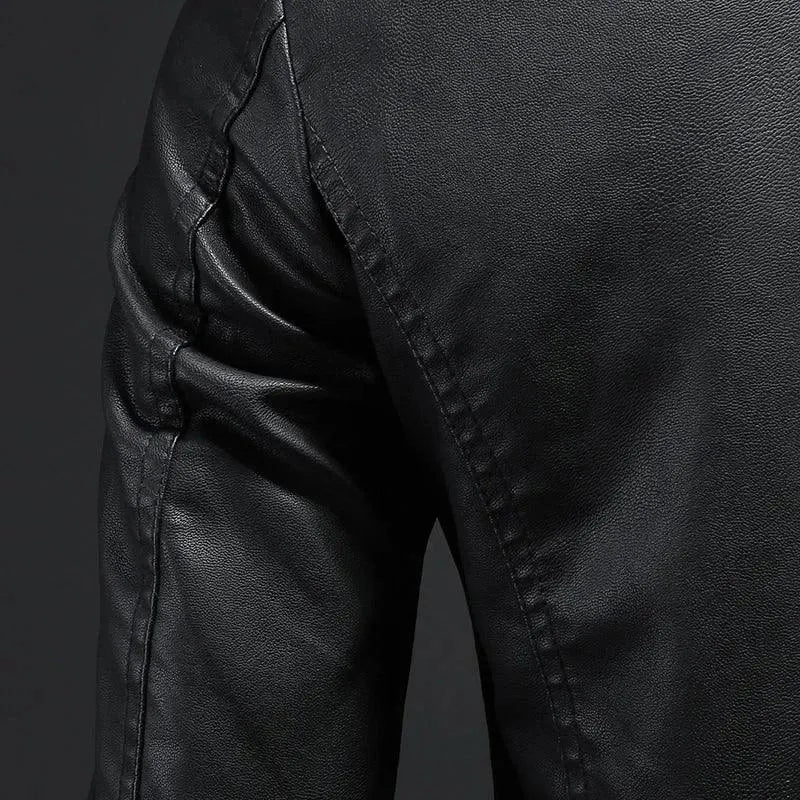 Men's Slim Fit Faux Leather Jacket - Stylish Vegan Leather Biker Jacket for Men | Perfect for Motorcycle Riding, Night Out & Casual Wear