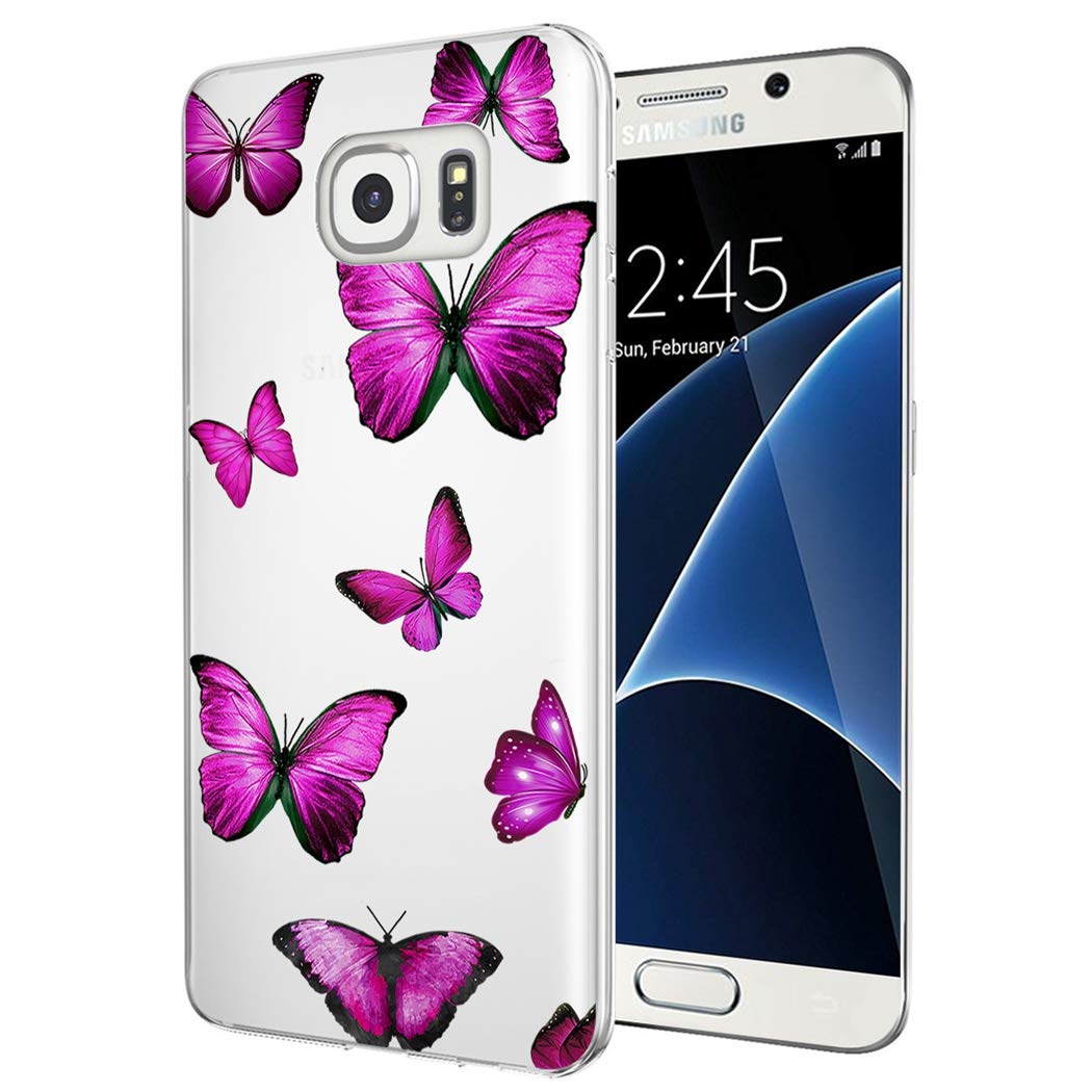 Samsung Galaxy S7 Case for Women - Cute Clear Slim Shockproof TPU Rubber Phone Cover with Butterfly Pattern | Perfect for Everyday Protection & Style