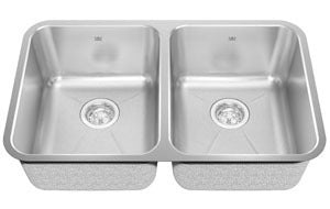 Premium 2 Bowl Undermount Kitchen Sink - 16 Gauge Stainless Steel, Model KSD2UA 9D by Kindred - Perfect for Modern Kitchens & High-Traffic Restaurants