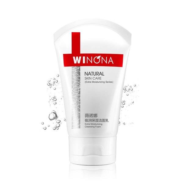 WINONA Extra Moisturizing Facial Cleansing Foam - Gentle Deep Cleanser for Dry & Sensitive Skin | Perfect for Daily Skincare Routine & Makeup Removal