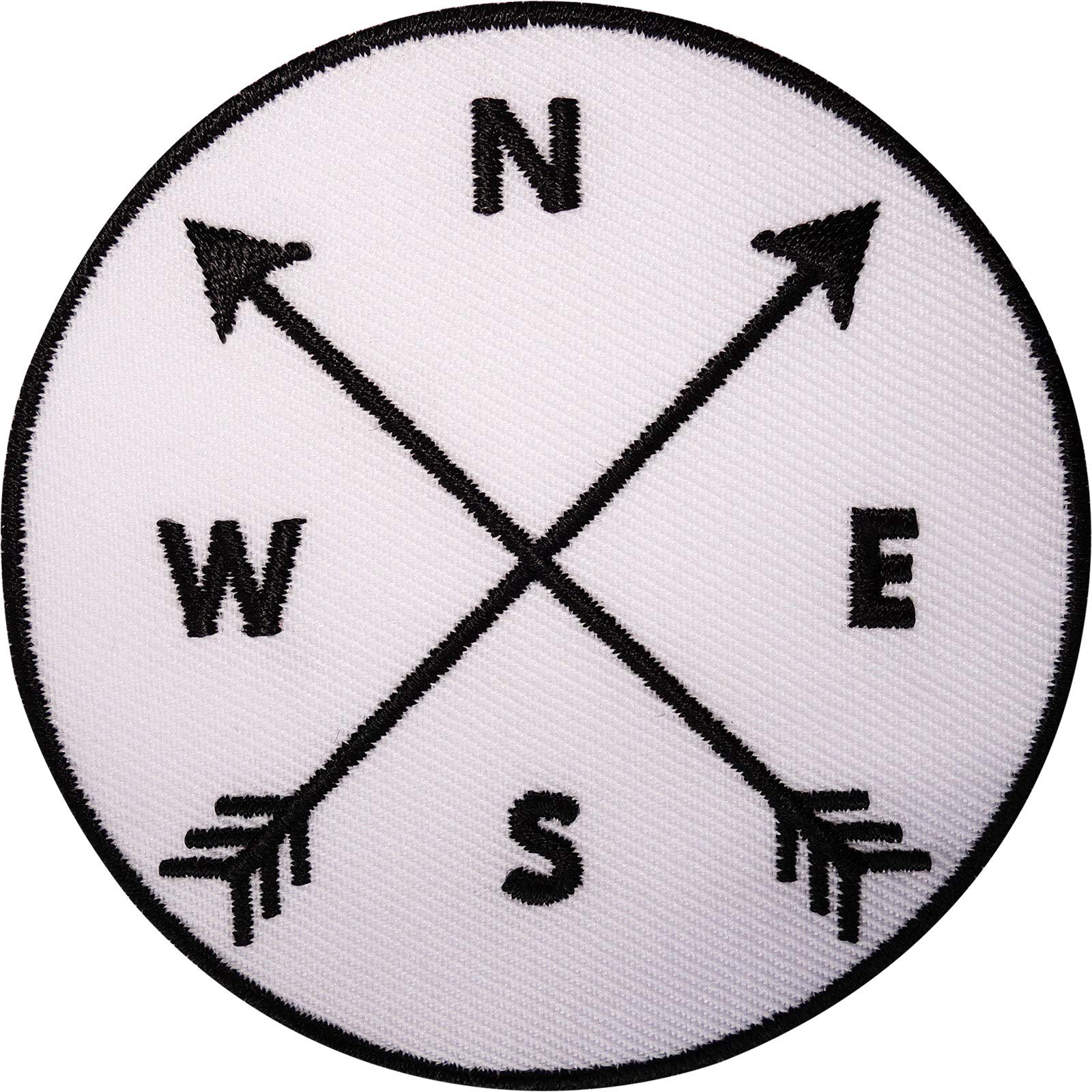 Iron-On Embroidered Compass Patch for Clothing, DIY Crafts, and Accessories - Perfect for Jackets, Backpacks, and Denim Customization