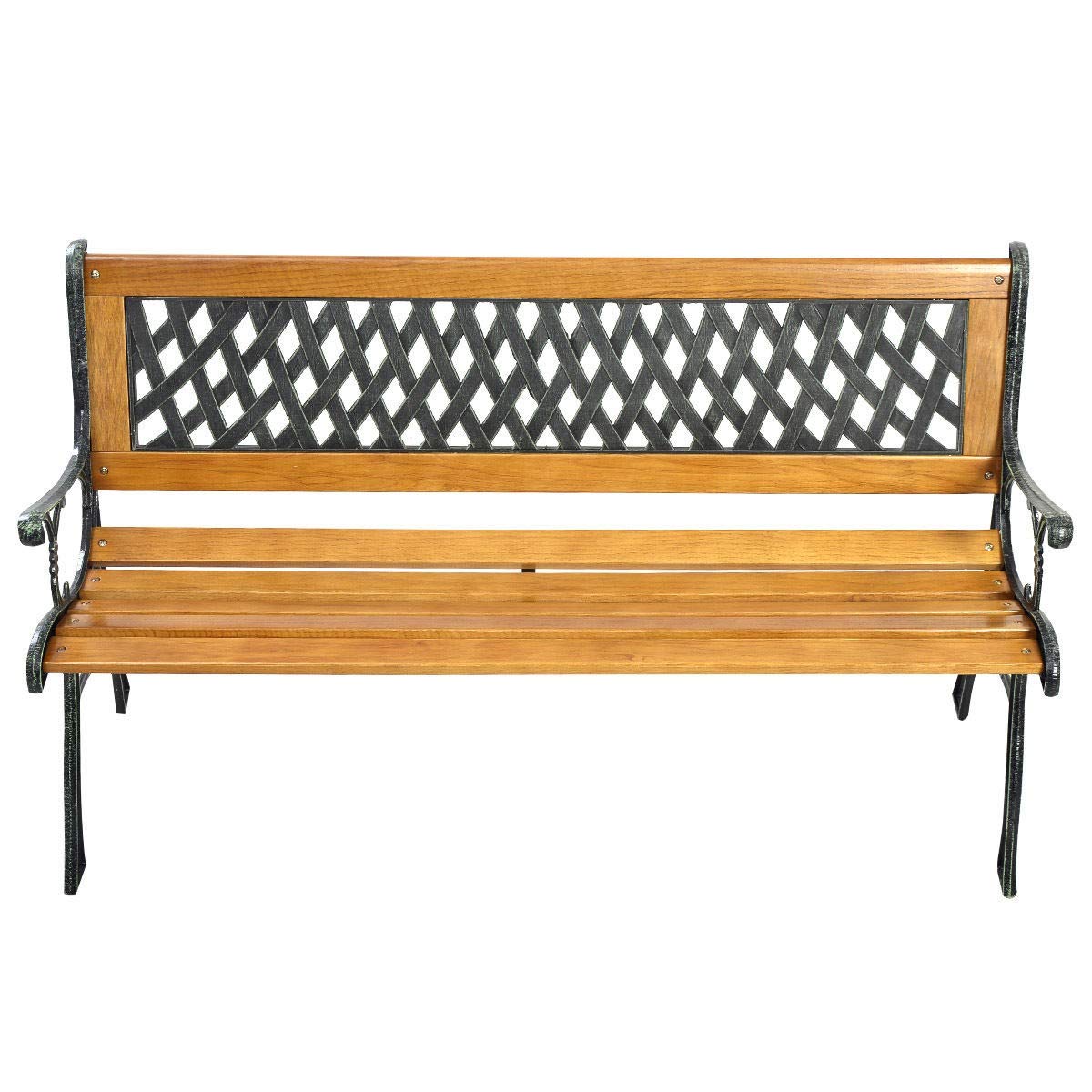 Heavy Duty Outdoor Cast Iron Patio Bench - Rust-Resistant Garden Seating for Backyard, Porch & Lawn - Perfect for Relaxing, Entertaining & Outdoor Decor