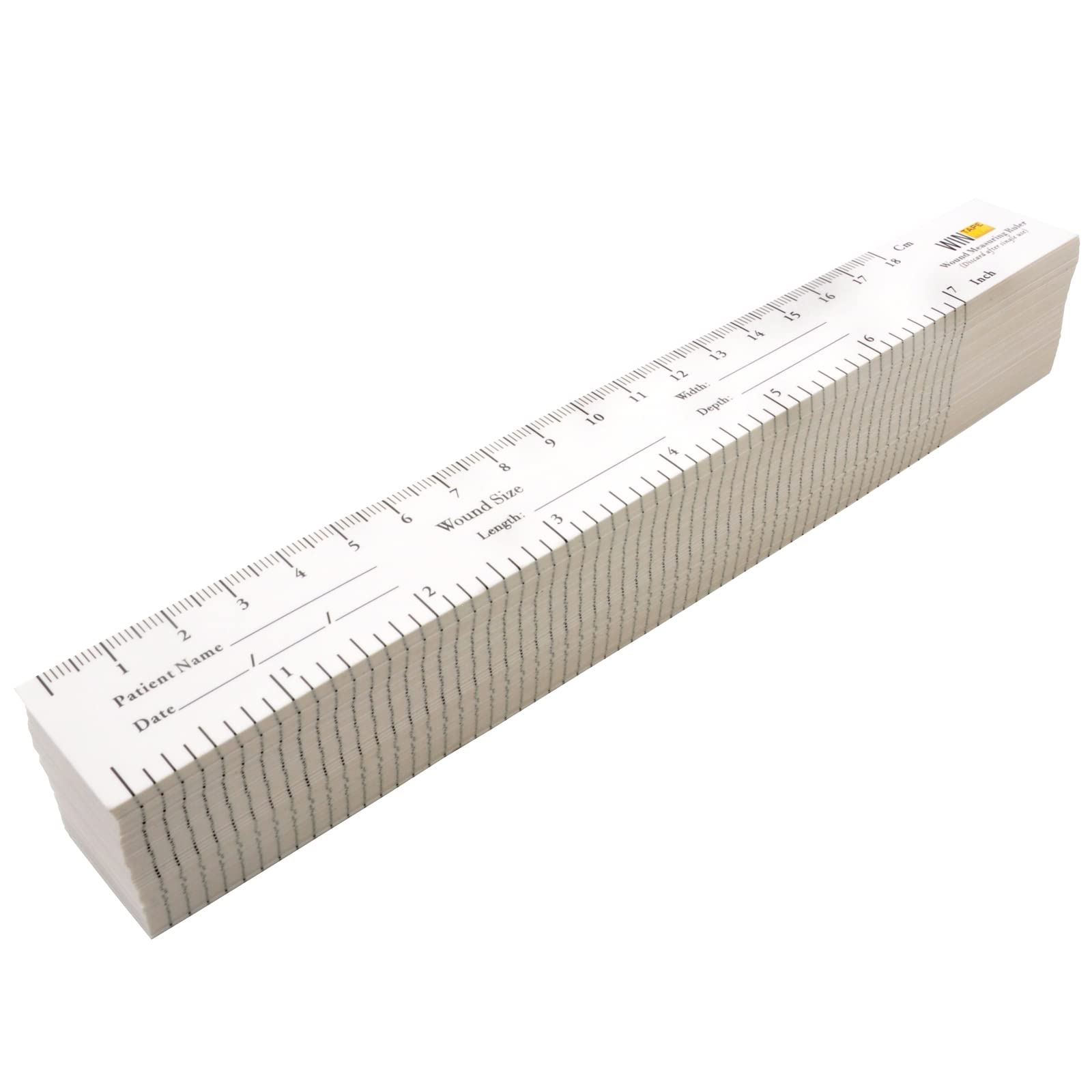 7'' Paper Wound Ruler - Pack of 100 Disposable Medical Measuring Tapes for Accurate Wound Measurement | Ideal for Clinics, Hospitals & First Aid Kits