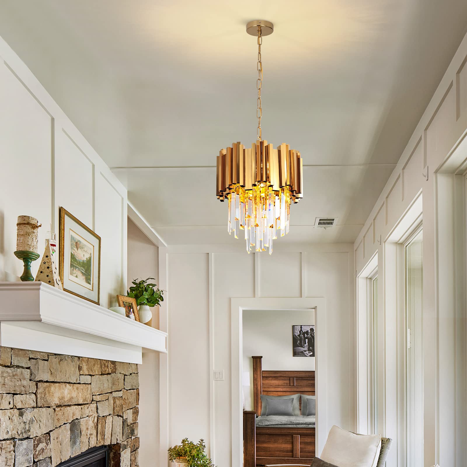 Modern Gold Crystal Chandelier - 12