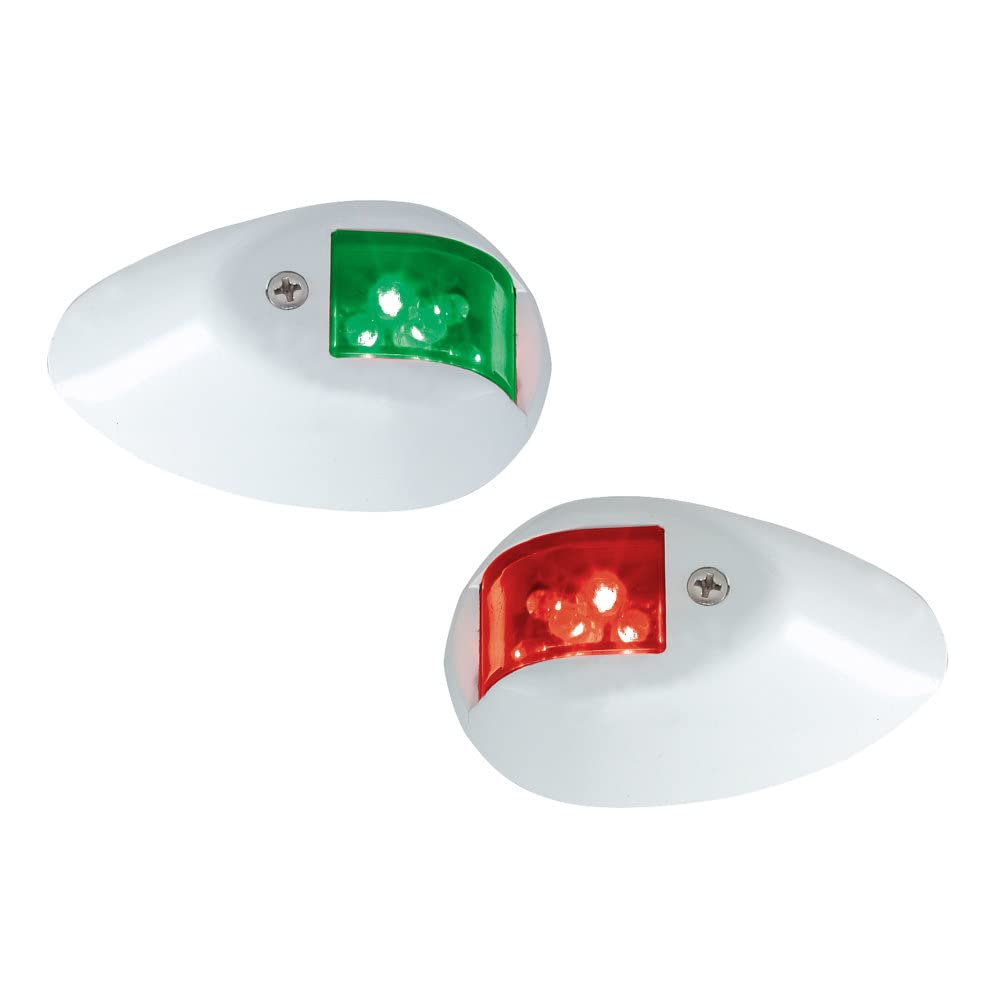 Perko 0602DP1WHT White LED Marine Navigation Side Lights with Polymer Base for Boats & Yachts - Perfect for Night Cruising & Water Safety
