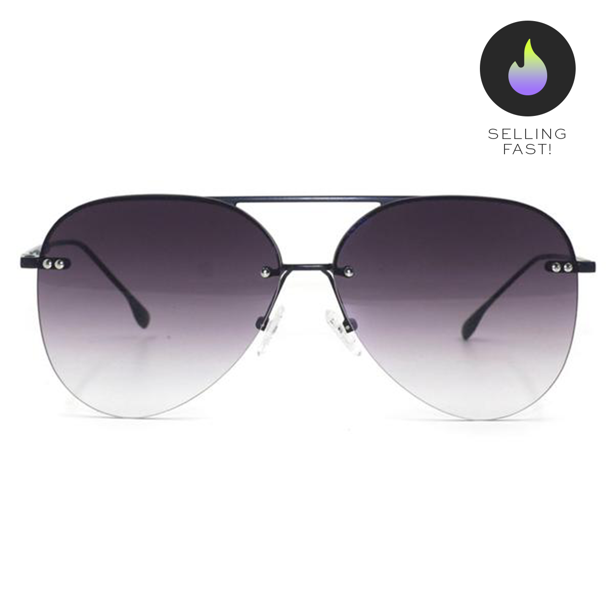 Smaller Megan 2 Faded Black Metal Aviator Sunglasses for Men & Women - Retro Vintage Pilot Style Shades - UV Protection - Perfect for Driving, Beach & Outdoor Activities