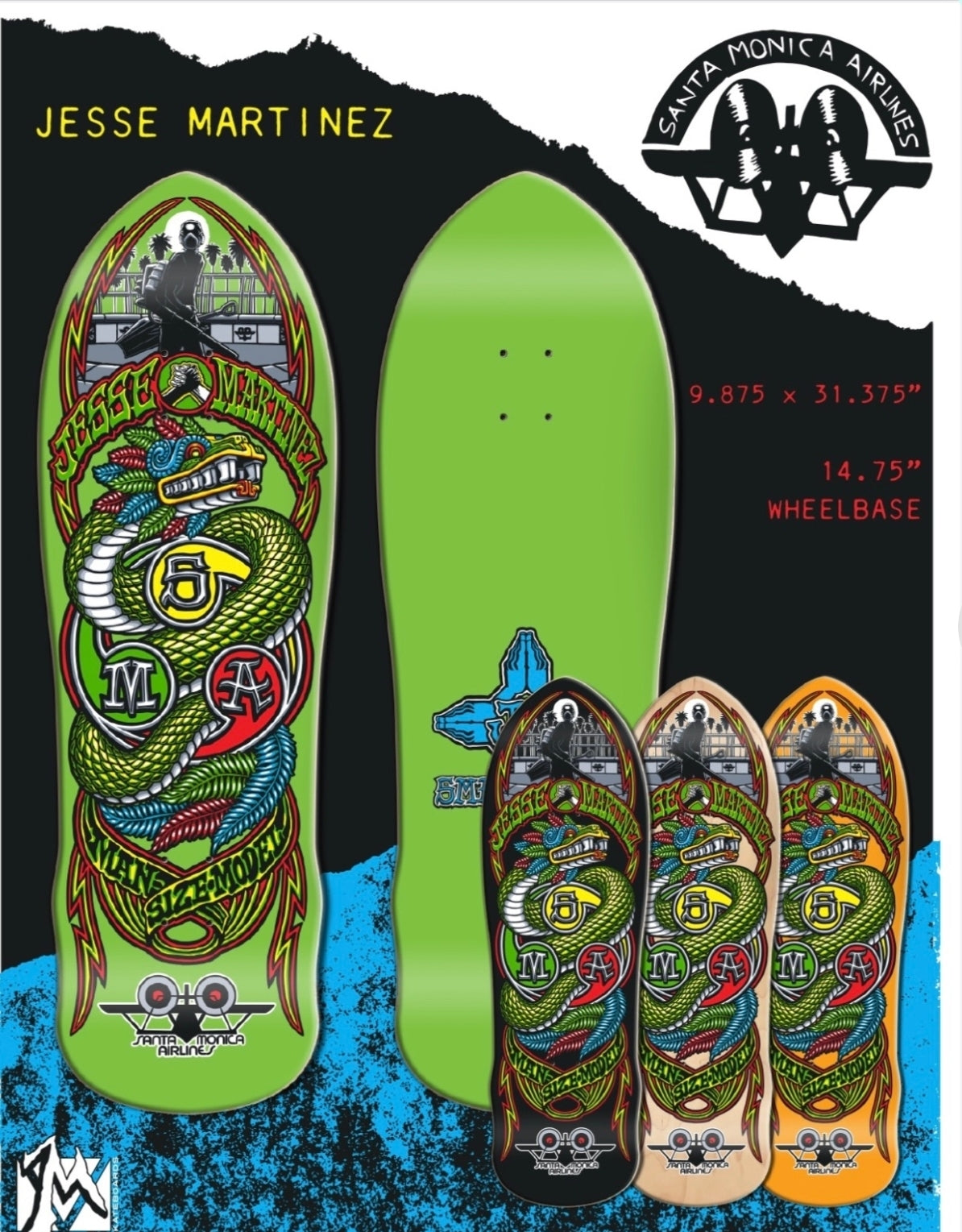 Pre-Order SMA Jesse Martinez Pro Skateboard Deck - Authentic 8.25
