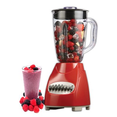 12-Speed High-Power Blender with Stainless Steel Blades - Red - Perfect for Smoothies, Soups & Nut Butters - Ideal for Home & Commercial Kitchens