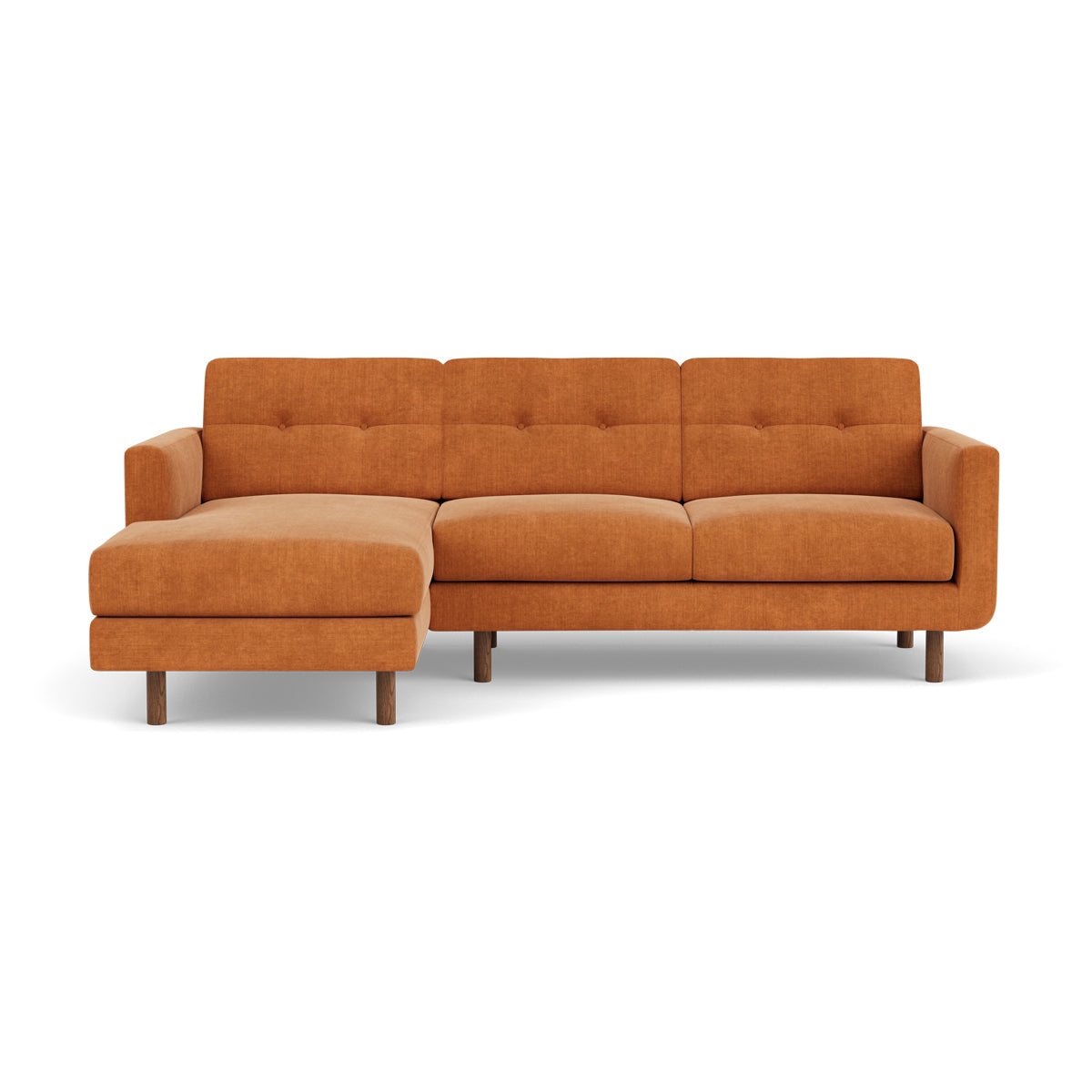 Conrad Fabric Left Chaise Sofa - Modern L-Shaped Sectional Couch with Reversible Chaise Lounge for Living Room, Apartment & Home Theater Comfortable Seating