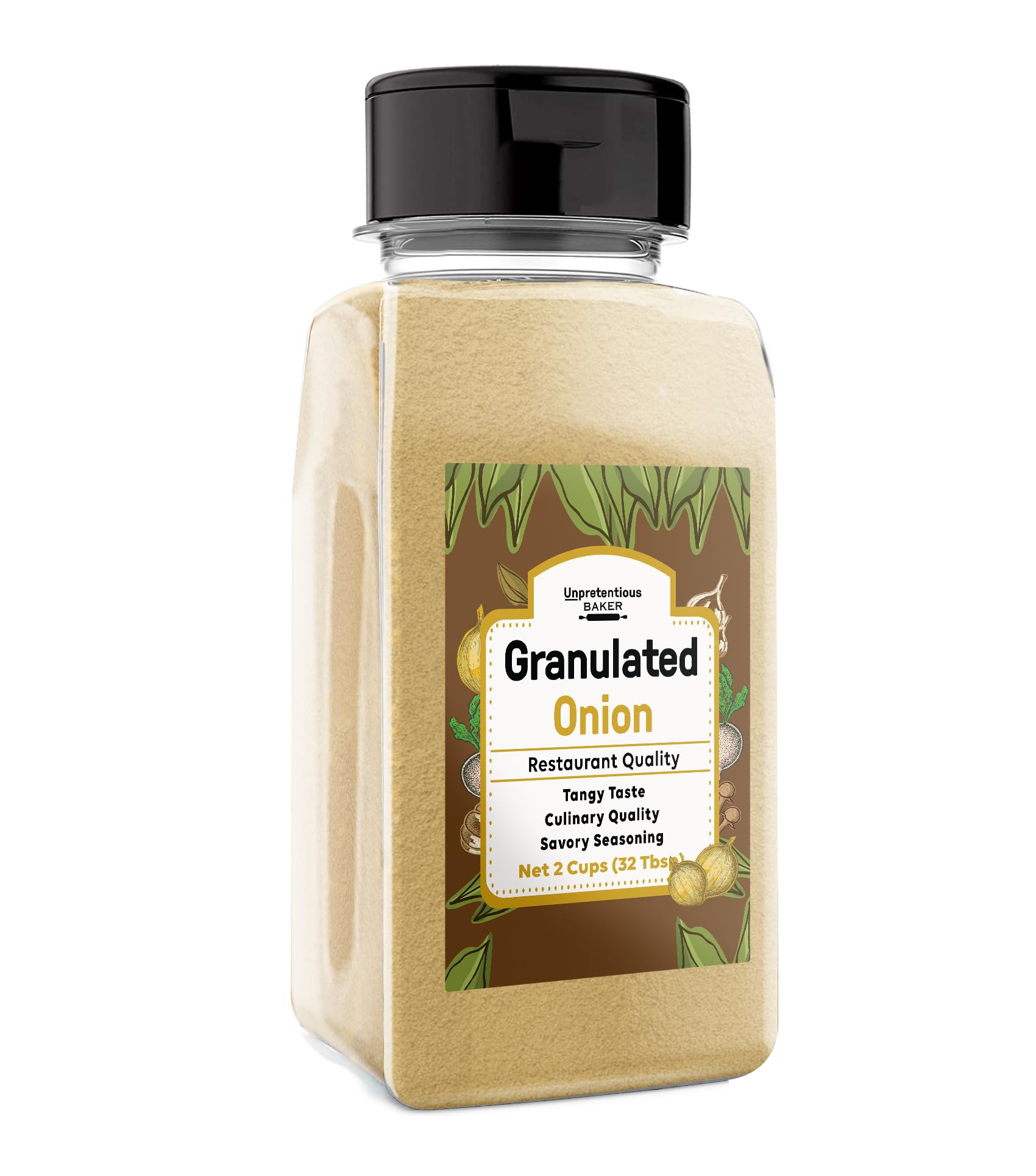 Premium Granulated Onion (2 Cups) | Dehydrated Onion Flakes for Cooking | All-Natural Culinary Seasoning | Perfect for Soups, Stews, and BBQ Rubs
