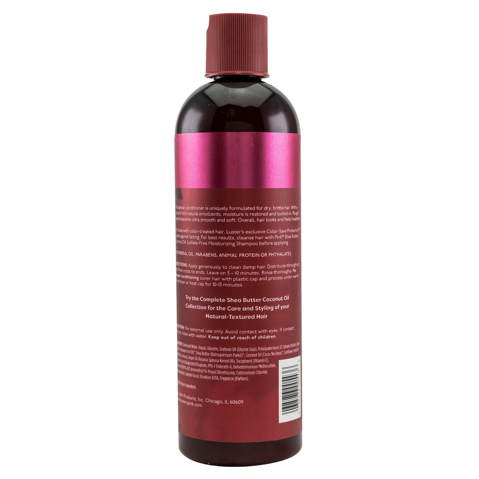 Luster's Pink Shea Butter & Coconut Oil Deep Moisturizing Hair Conditioner for Dry, Damaged Hair - 12 oz | Smoothing & Nourishing Treatment for Curly, Coily & Natural Hair Types