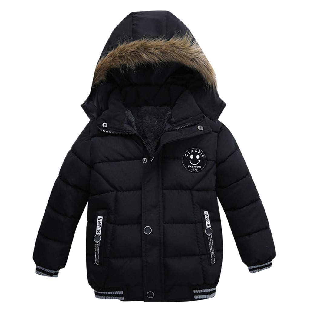 Ikevan Boys' Hooded Puffer Jacket - Warm Winter Coat for Kids with Adjustable Hood, Water-Resistant & Lightweight - Perfect for School, Outdoor Play & Cold Weather Activities