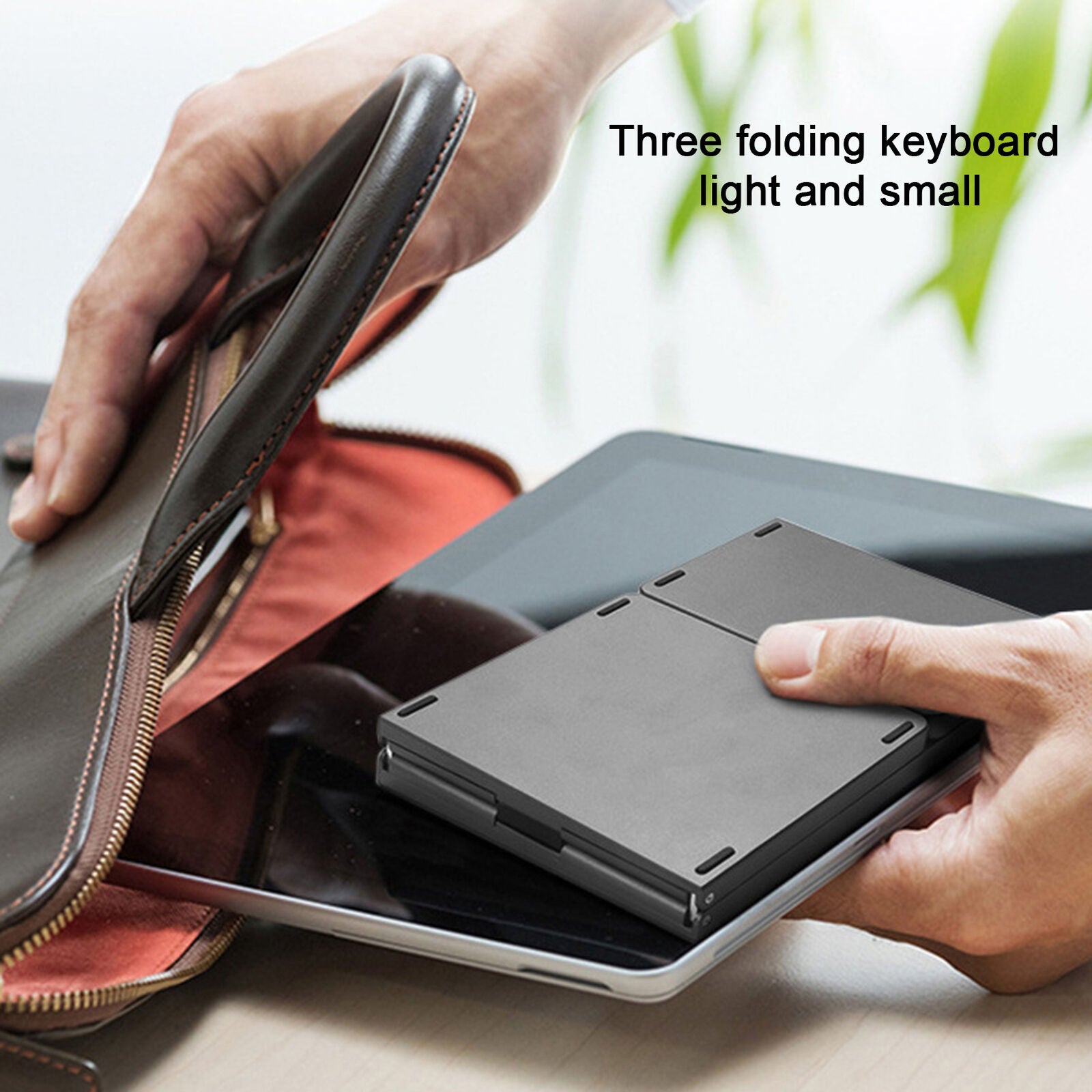 Foldable Bluetooth Wireless Keyboard with Numeric Pad - Rechargeable Portable Keyboard for iPad, iPhone, Laptop, Tablet - Perfect for Travel, Office & Home Use
