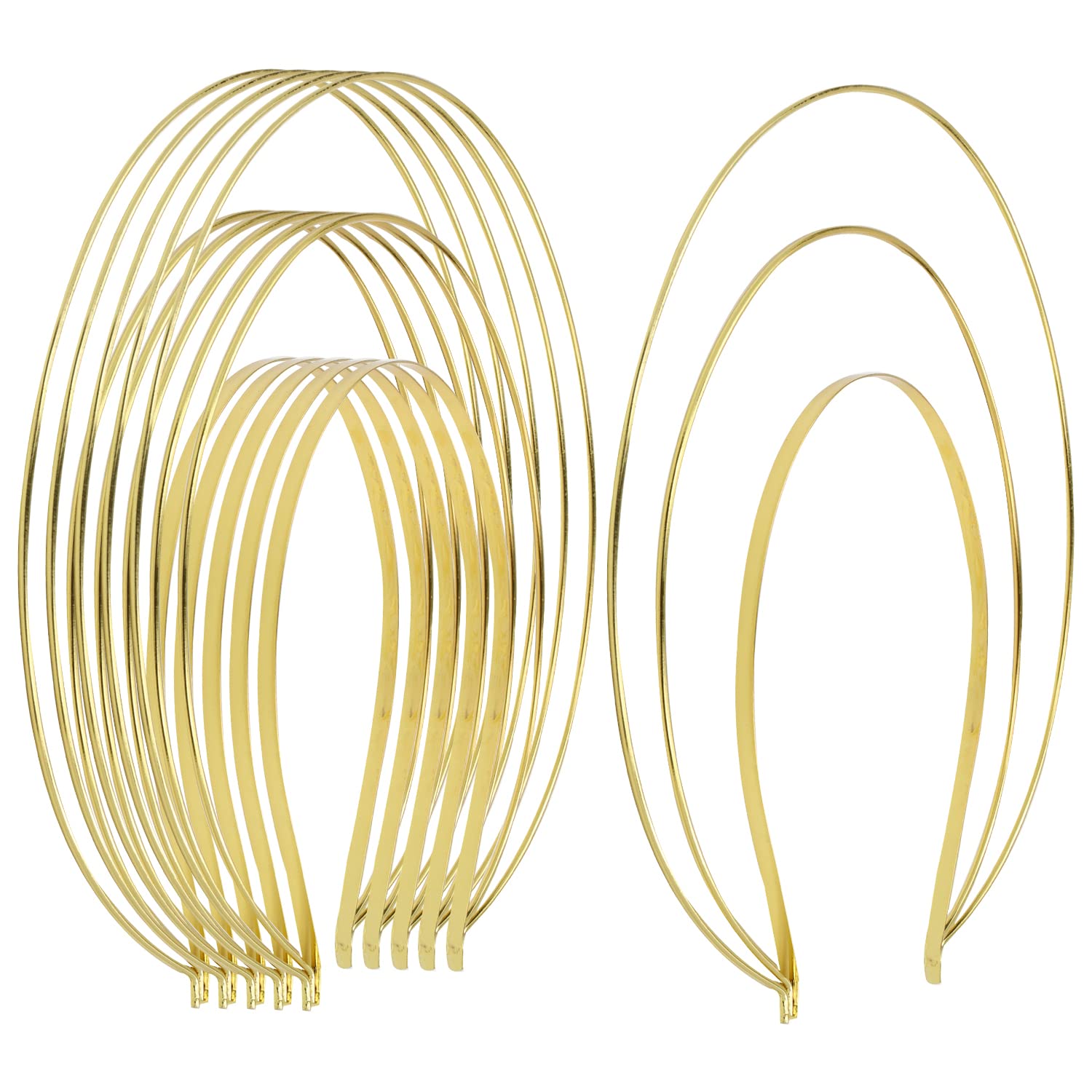 Gold Metal Queen Goddess Angel Halo Crown Headband - 6 Pack of 3 Layer Tiara Hair Hoops for DIY Crafts, Costume Parties, Cosplay & Wedding Accessories - Perfect for Halloween, Bridal Showers, Pageants and Themed Events