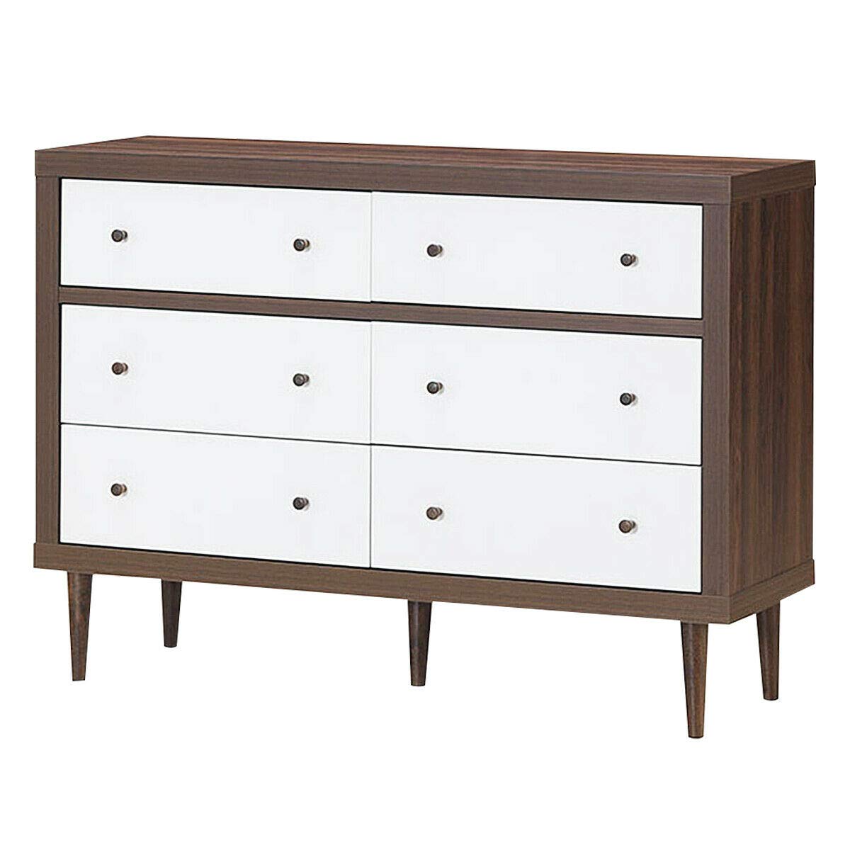 6-Drawer Storage Cabinet Dresser - Multifunctional Organizer for Clothes, Baby Toys, Books & Linens - Spacious Tabletop for Lamps, Photos & Alarm Clocks - Perfect for Bedroom, Nursery & Home Organization
