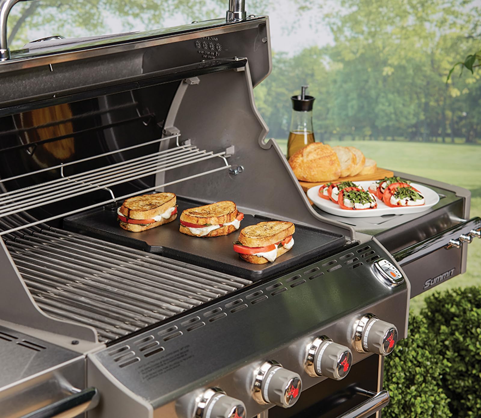 Weber Summit 400 600 Series Cast Iron Reversible Grill Griddle Pan Replacement Parts - Compatible with S-470, S-670, E-470, E-670, E-420, E-450, Summit Gold A/B/D, A6/B6/C4/D4/D6 Models - Perfect for Outdoor BBQ, Camping & Backyard Cooking