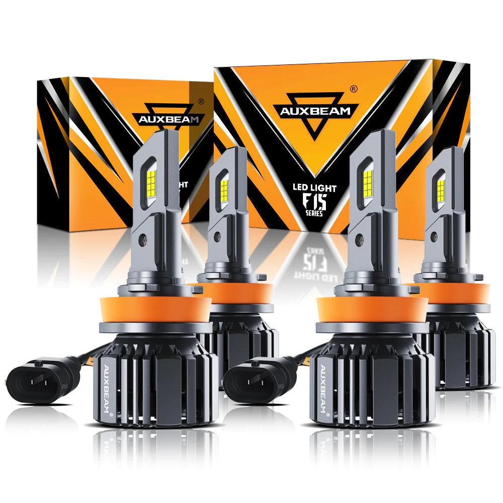 F15 Series 90W LED Headlight Bulbs - 20000LM Brightness, 6500K Cool White, 20% Compact Size | Perfect for Night Driving & Off-Road Vehicles